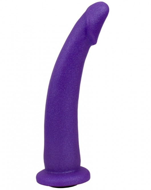 Фиолетовая гладкая изогнутая насадка-плаг - 20 см. - LOVETOY (А-Полимер) - купить с доставкой во Владивостоке