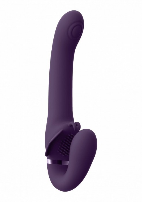 Фиолетовый женский безремневой вибрострапон Satu - 23 см. - Shots Media BV - купить с доставкой во Владивостоке