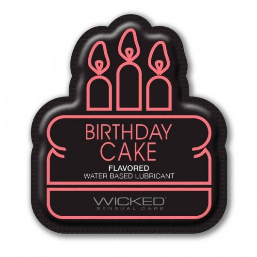 Лубрикант на водной основе со вкусом торта с кремом Wicked Aqua Birthday cake - 3 мл. - Wicked - купить с доставкой во Владивостоке