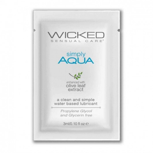 Легкий лубрикант на водной основе Wicked Simply AQUA - 3 мл. - Wicked - купить с доставкой во Владивостоке