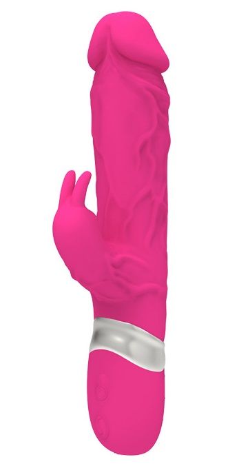 Розовый реалистичный вибратор-кролик - 23 см. - Devi