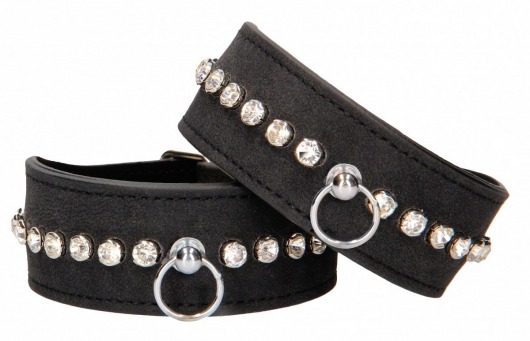 Черные поножи Diamond Studded Ankle Cuffs - Shots Media BV - купить с доставкой во Владивостоке