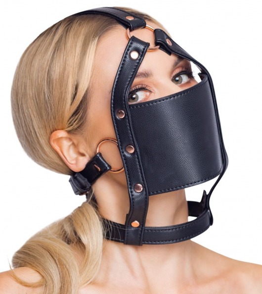 Черный намордник с кляпом-шаром Head Harness With A Gag - Orion - купить с доставкой во Владивостоке