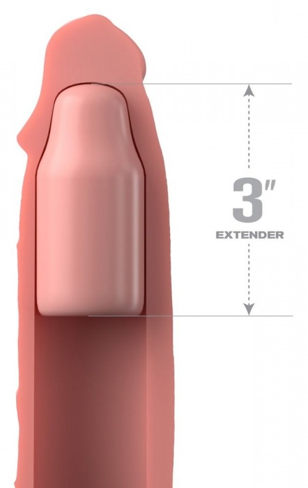 Телесная насадка-удлинитель 3 Inch Silicone Mega X-tension - 22,9 см. - Pipedream - во Владивостоке купить с доставкой