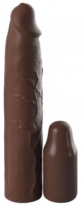 Коричневая насадка-удлинитель 3 Inch Silicone Mega X-tension - 22,9 см. - Pipedream - во Владивостоке купить с доставкой