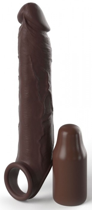 Коричневая насадка-удлинитель 3 Inch Silicone X-tension with Strap - 24,10 см. - Pipedream - во Владивостоке купить с доставкой