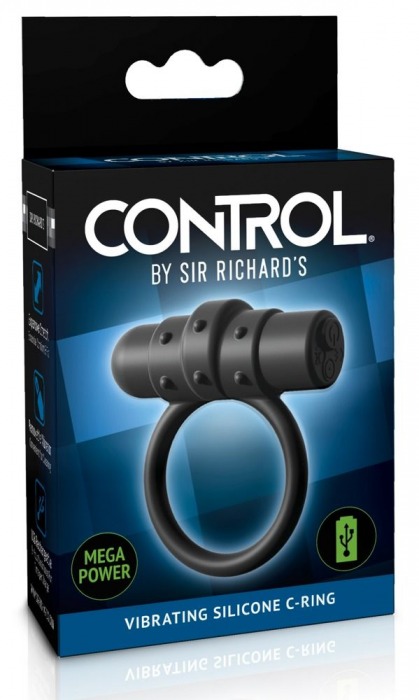 Черное перезаряжаемое эрекционное кольцо Vibrating Silicone C-Ring - Pipedream - во Владивостоке купить с доставкой