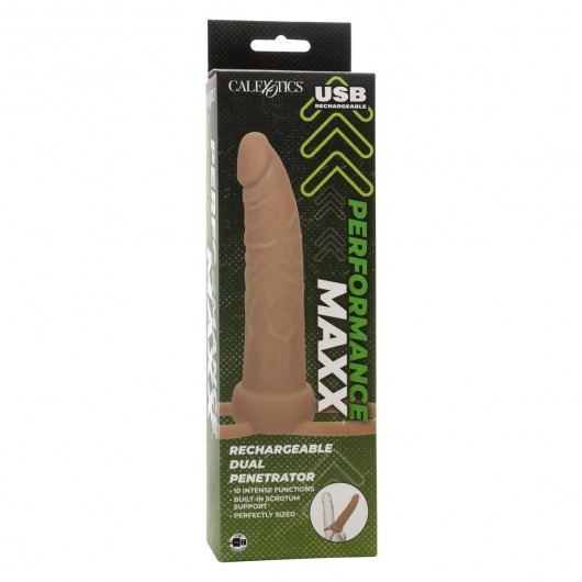 Телесная перезаряжаемая вибронасадка для двойного проникновения Rechargeable Dual Penetrator - California Exotic Novelties - купить с доставкой во Владивостоке