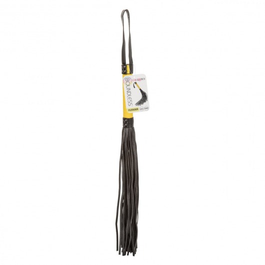 Черная плеть с желтой рукоятью Boundless Flogger - 69,25 см. - California Exotic Novelties - купить с доставкой во Владивостоке