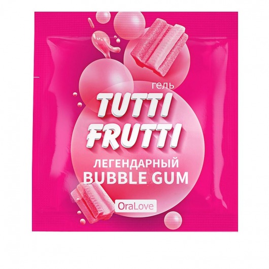 Пробник гель-смазки Tutti-frutti со вкусом бабл-гам - 4 гр. - Биоритм - купить с доставкой во Владивостоке