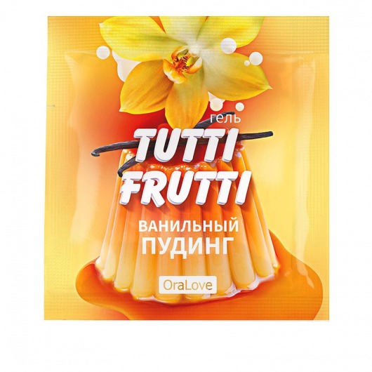 Пробник гель-смазки Tutti-frutti со вкусом ванильного пудинга - 4 гр. - Биоритм - купить с доставкой во Владивостоке