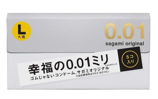 Презервативы Sagami Original 0.02 L-size увеличенного размера - 5 шт. - Sagami - купить с доставкой во Владивостоке