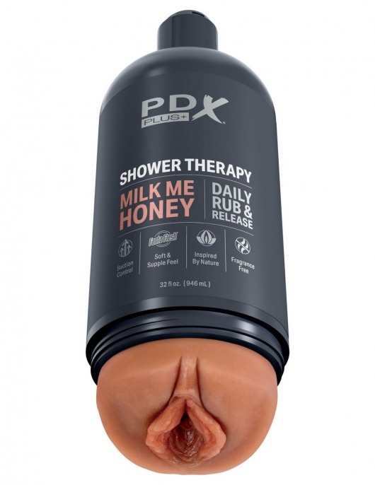 Мастурбатор-вагина цвета карамели Shower Therapy Milk Me Honey - Pipedream - во Владивостоке купить с доставкой
