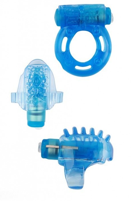 Набор из 3 синих эрекционных колец с вибрацией Teasers Ring Kit - Chisa - во Владивостоке купить с доставкой