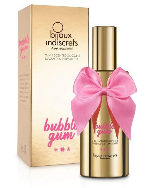 Гель с ароматом жвачки Bubblegum 2-in-1 Scented Silicone Massage And Intimate Gel - 100 мл. - Bijoux Indiscrets - купить с доставкой во Владивостоке