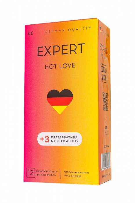 Презервативы EXPERT Hot Love с разогревающим эффектом - 12 шт.(+3 в подарок) - Expert - купить с доставкой во Владивостоке