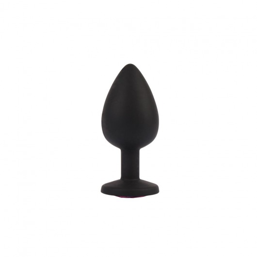 Черная анальная пробка с кристаллм Booty Fantasy Gem Plug L - 9,5 см. - Chisa
