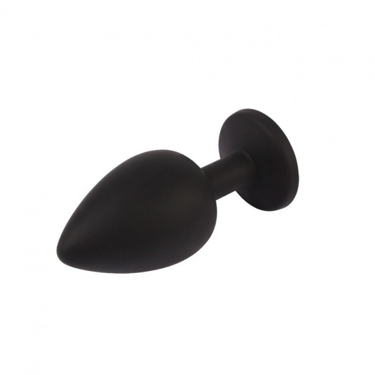 Черная анальная пробка с кристаллм Booty Fantasy Gem Plug L - 9,5 см. - Chisa