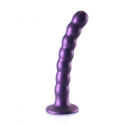 Фиолетовый фаллоимитатор Beaded G-Spot - 17 см. - Shots Media BV