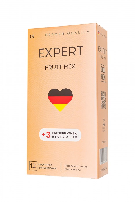 Ароматизированные презервативы EXPERT Fruit Mix - 12 шт.(+3 в подарок) - Expert - купить с доставкой во Владивостоке