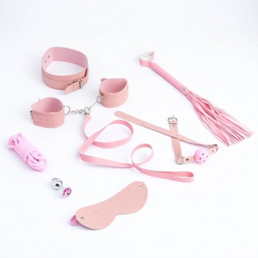 Эротический БДСМ-набор из 8 предметов в нежно-розовом цвете - Сима-Ленд - купить с доставкой во Владивостоке