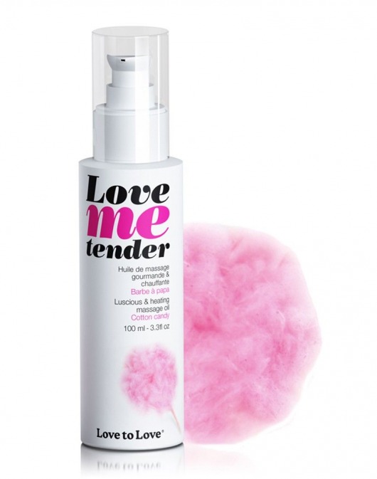 Съедобное согревающее массажное масло Love Me Tender Cotton Candy с ароматом сладкой ваты - 100 мл. - Love to Love - купить с доставкой во Владивостоке