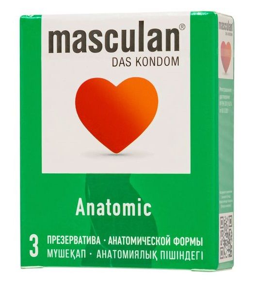 Презервативы анатомической формы Masculan Anatomic - 3 шт. - Masculan - купить с доставкой во Владивостоке