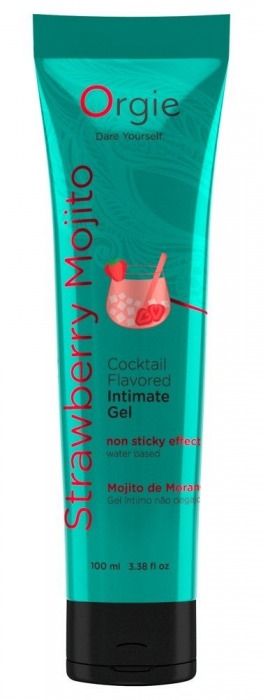 Съедобный интимный гель Orgie Lube Tube Cocktail Strawberry Mojito - 100 мл. - ORGIE - купить с доставкой во Владивостоке