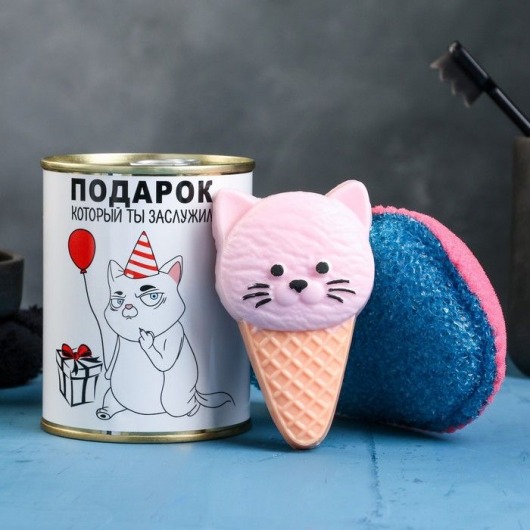 Набор в консервной банке «Подарок, который ты заслужил»: мыло и мочалка - Сима-Ленд - купить с доставкой во Владивостоке