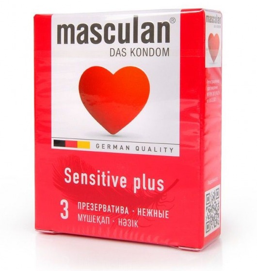 Презервативы Masculan Sensitive plus - 3 шт. - Masculan - купить с доставкой во Владивостоке