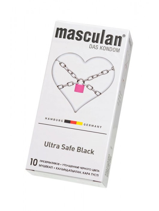 Ультрапрочные презервативы Masculan Ultra Safe Black - 10 шт. - Masculan - купить с доставкой во Владивостоке
