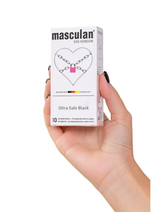 Ультрапрочные презервативы Masculan Ultra Safe Black - 10 шт. - Masculan - купить с доставкой во Владивостоке