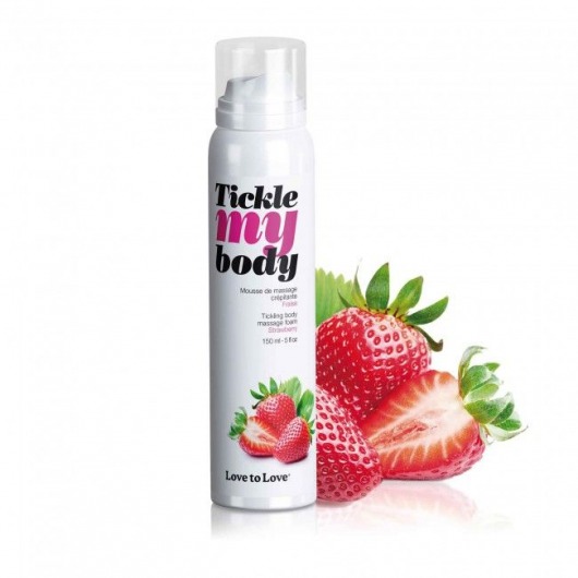 Массажная хрустящая пенка Tickle My Body Strawberry с ароматом клубники - 150 мл. - Love to Love - купить с доставкой во Владивостоке