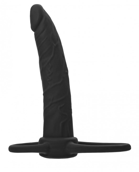 Черная насадка на пенис для двойного проникновения Black Red - 16,5 см. - ToyFa - купить с доставкой во Владивостоке