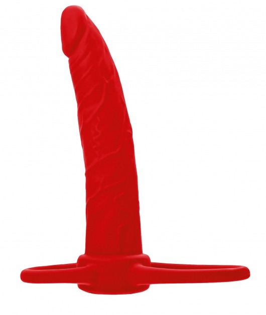 Красная насадка на пенис для двойного проникновения Black Red - 16,5 см. - ToyFa - купить с доставкой во Владивостоке