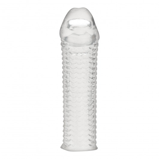 Текстурированная насадка на пенис Clear Textured Penis Enhancing Sleeve Extension - 16,5 см. - BlueLine - во Владивостоке купить с доставкой