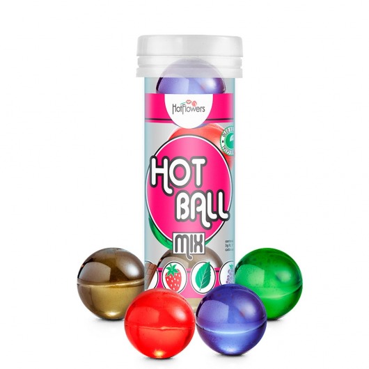 Ароматизированный лубрикант Hot Ball Mix на масляной основе (4 шарика по 3 гр.) - HotFlowers - купить с доставкой во Владивостоке