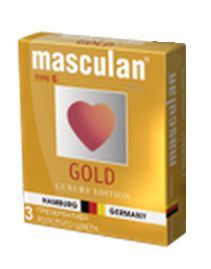 Презервативы Masculan Ultra Gold с золотым напылением и ароматом ванили - 3 шт. - Masculan - купить с доставкой во Владивостоке