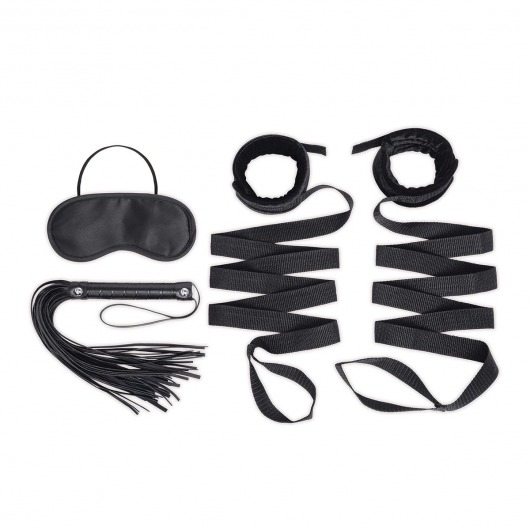 Эротический набор 4PC Bondage Bed Strap   Flogger Kit - Lux Fetish - купить с доставкой во Владивостоке