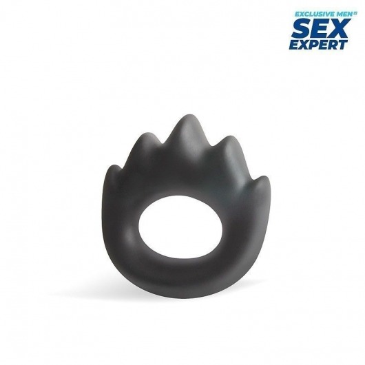 Черное эрекционное кольцо в форме пламени - Sex Expert - во Владивостоке купить с доставкой