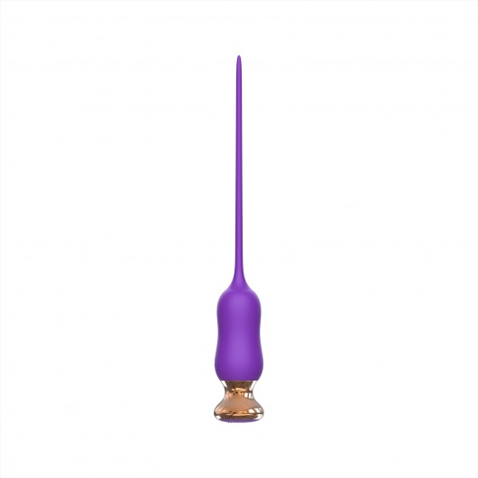 Фиолетовый тонкий стимулятор Nipple Vibrator - 23 см. - I-MOON - купить с доставкой во Владивостоке