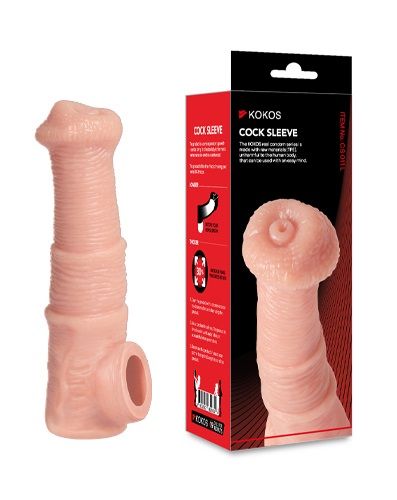 Телесная фантазийная насадка на член Cock Sleeve Size M - KOKOS - во Владивостоке купить с доставкой