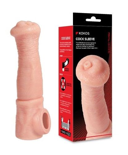 Телесная фантазийная насадка на член Cock Sleeve Size L - KOKOS - во Владивостоке купить с доставкой