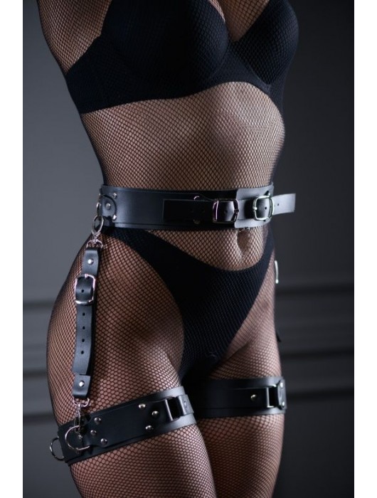 Черный кожаный пояс Sex Game - БДСМ Арсенал - купить с доставкой во Владивостоке