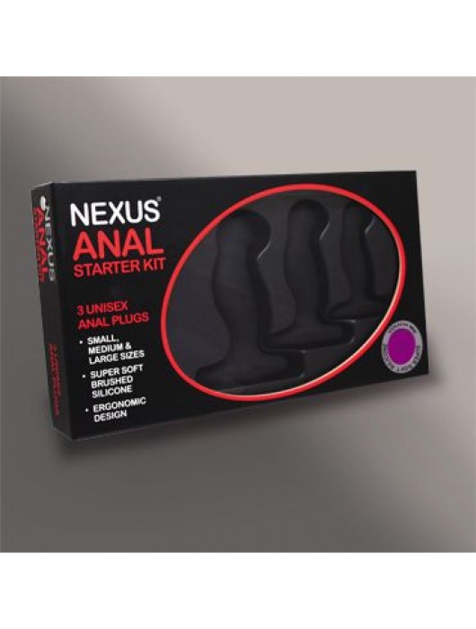 Набор из 3 массажеров простаты чёрного цвета NEXUS ANAL STARTER KIT - Nexus Range - во Владивостоке купить с доставкой