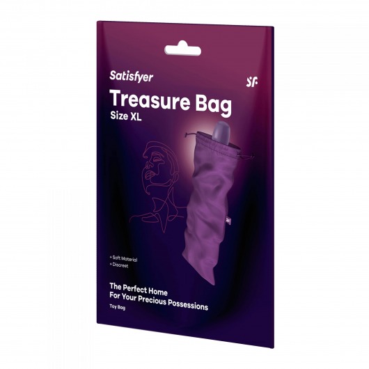 Фиолетовый мешочек для хранения игрушек Treasure Bag XL - Satisfyer - купить с доставкой во Владивостоке