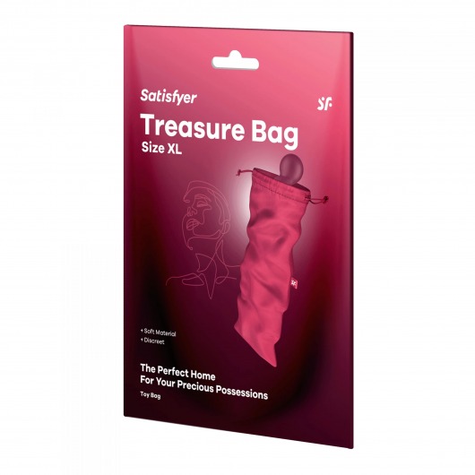 Розовый мешочек для хранения игрушек Treasure Bag XL - Satisfyer - купить с доставкой во Владивостоке