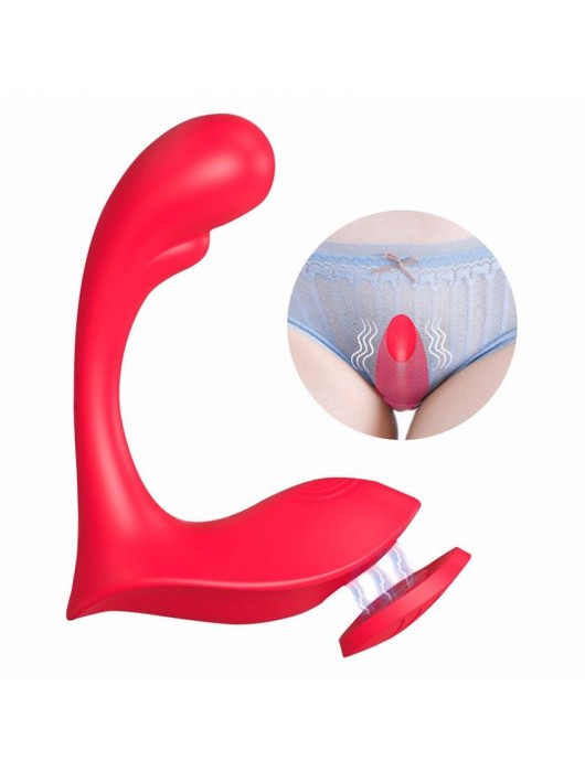 Красный вибромассажер в трусики Love-RCT - 13,1 см. - S-HANDE
