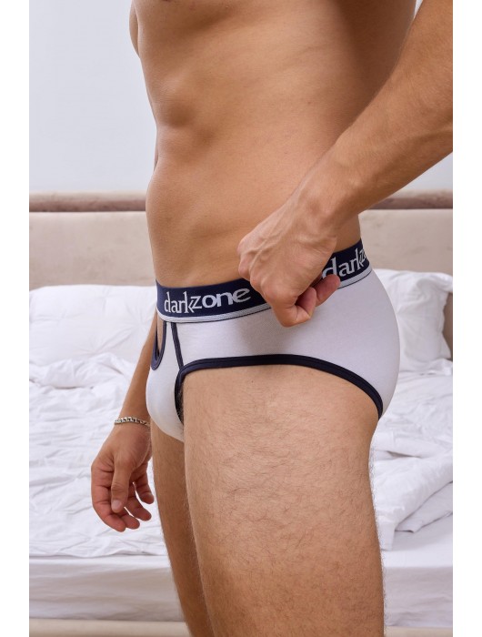 Белые мужские трусы-брифы с вырезом - Darkzone купить с доставкой