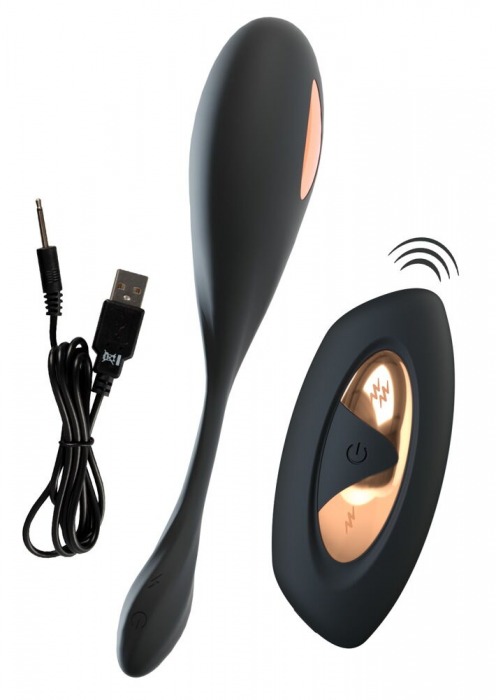 Черное виброяйцо RC Vibrating E-Stim Love Ball с электростимуляцией - Orion - купить с доставкой во Владивостоке